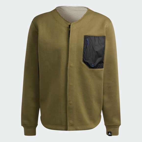 Adidas Sportswear Baseball Mens Reversible Track Top Olive Green GT3740 NEW Sz L - Picture 5 of 8